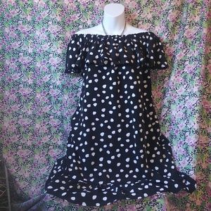 Merona polka-dot off-shoulder short dress